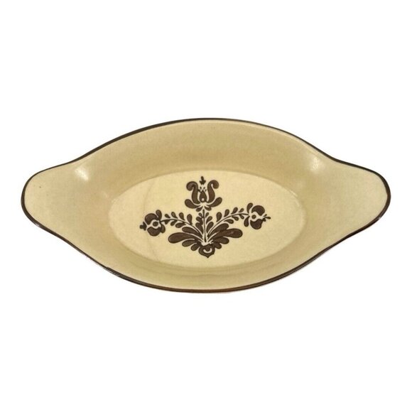 Vintage Pfaltzgraff Au Gratin Baker Dish Stoneware Village Pattern #265 Set Of 2 - Picture 3 of 9